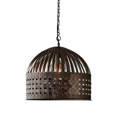 Esch Woven Metal Strips Pendant Light, Small, Antique Black
