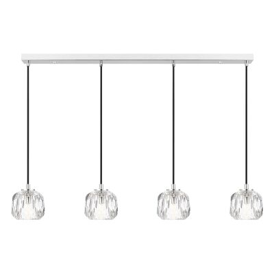 Zaha Glass LED Bar Pendant Light, Chrome