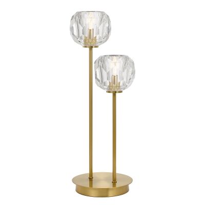 Zaha Glass & Metal LED Table Lamp, 2 Light, Antique Gold