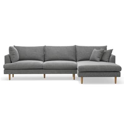 Byron Fabric Corner Sofa, 2.5 Seater with RHF Chaise, Anthracite