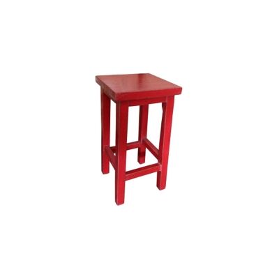 Moux Reclaimed Elm Timber Counter Stool, Red