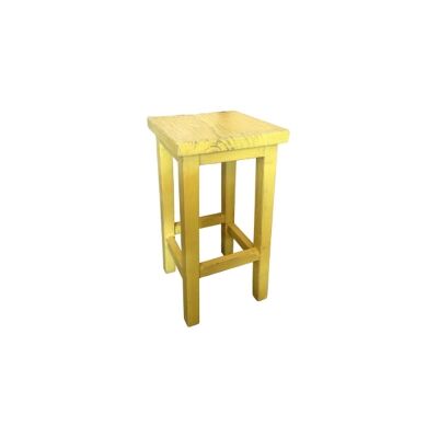 Moux Reclaimed Elm Timber Counter Stool, Yellow
