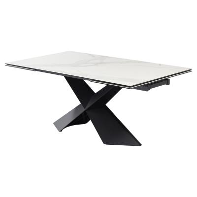 Lattoria Ceramic Glass & Metal Extension Dining Table, 180-210cm