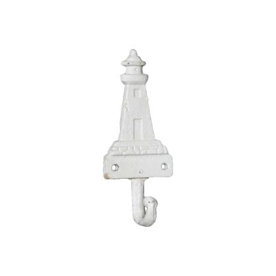 Lighthouse Cast Iron Wall Hook, Antique White