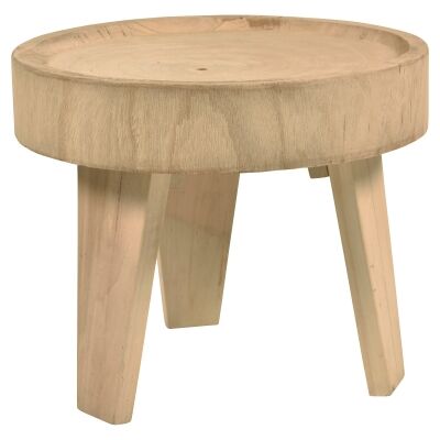 Citra Java Paulownia Wood Round Side Table, Small