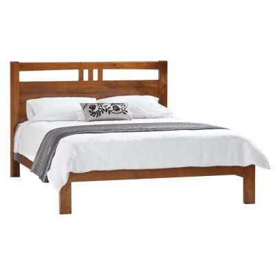 Kate New Zealand Pine Timber Bed, Queen, Blackwood