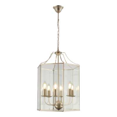 Arcadia Metal & Glass Pendant Light, Large, Chrome