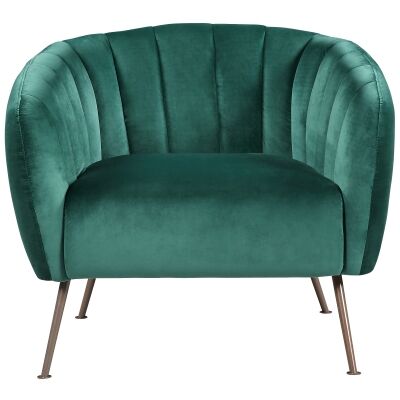 Cecil Velvet Fabric Tub Chair, Emerald