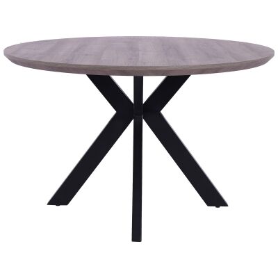 Axle Round Dining Table, 120cm, Grey Oak