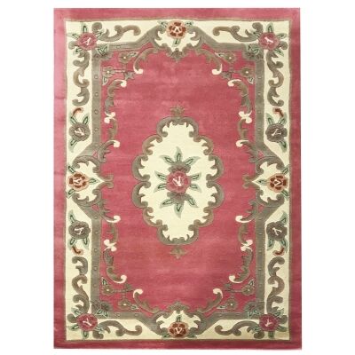 Avalon French Aubusson Wool Rug, 180x120cm, Pink