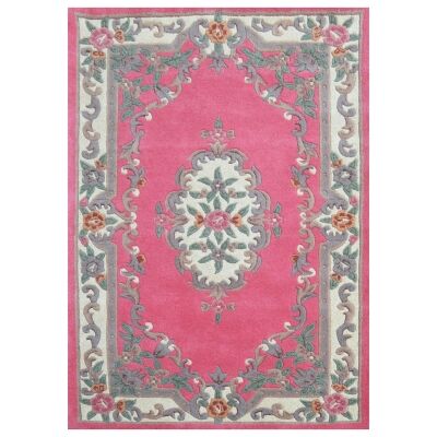 Avalon French Aubusson Wool Rug, 240x150cm, Pink