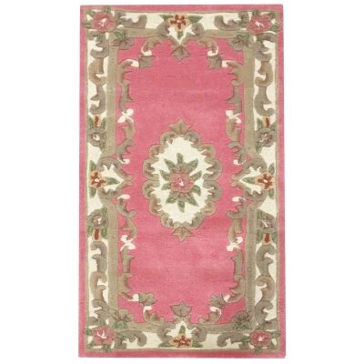 Avalon French Aubusson Wool Rug, 120x60cm, Pink