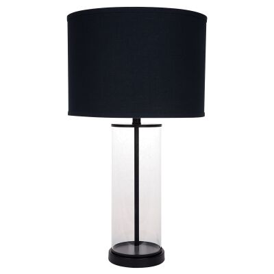 Left Bank Glass Base Table Lamp, Black