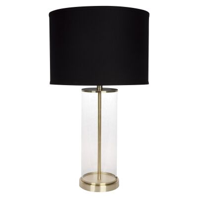 Left Bank Glass Base Table Lamp, Brass / Black