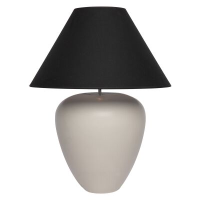 Picasso Ceramic Base Table Lamp, Taupe / Black