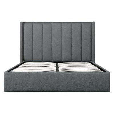 Frogmore Fabric Gas Lift Platform Bed, King, Charcoal