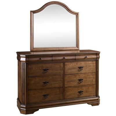 Clermont American Poplar Timber 9 Drawer Dresser with Mirror