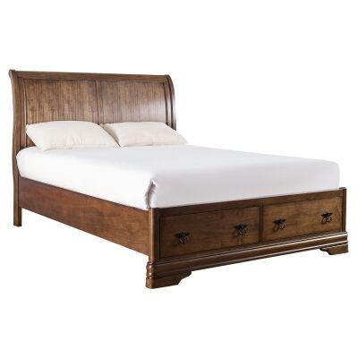 Clermont American Poplar Timber Bed, Queen