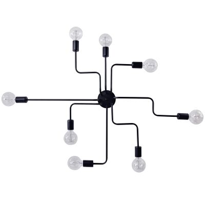 Brock 8 Heads Vintage Iron Multiple Rod Ceiling Light