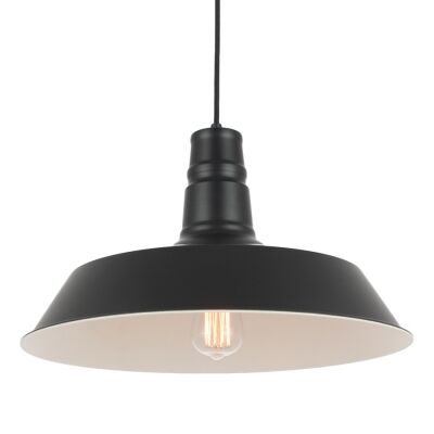 Daniel Industrial Iron Pendant Light, Large, Black