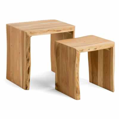 Kadi 2 Piece Acacia Timber Nesting Table Set