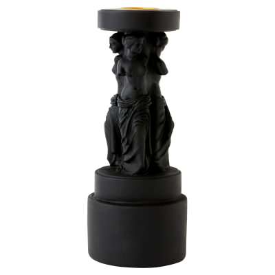 Paradox Aphrodite Column Candle Holder, Black