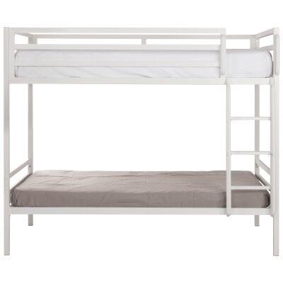Castle Commercial Grade Metal Bunk Bed, King Single, White