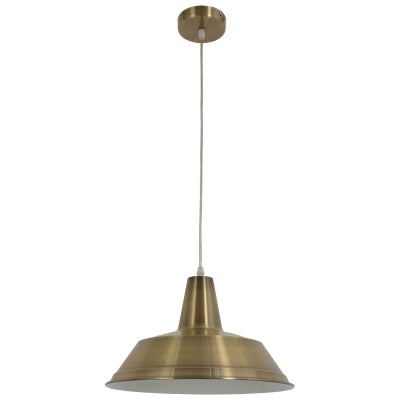 Divo Industrial Steel Pendant Light, Antique Brass
