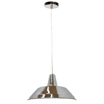 Divo Industrial Steel Pendant Light, Chrome