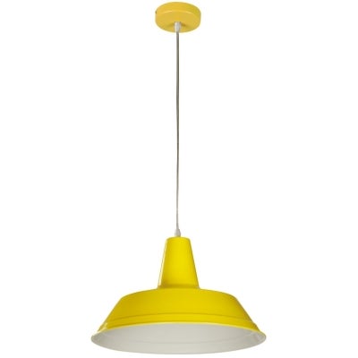 Divo Industrial Steel Pendant Light, Yellow