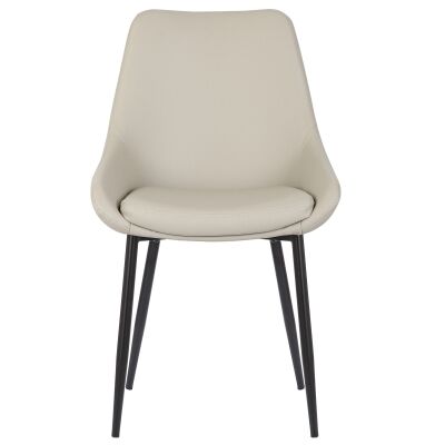 Domo Faux Leather Dining Chair, Light Grey