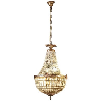 Empire Brass & Glass Pendant Light, Small