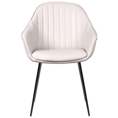 Eford Faux Leather Dining Chair, Light Grey