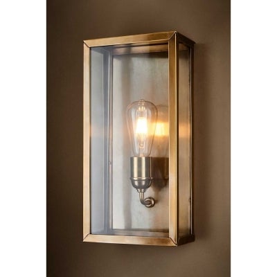 Goodman Metal & Glass Wall Light, Large, Antique Brass