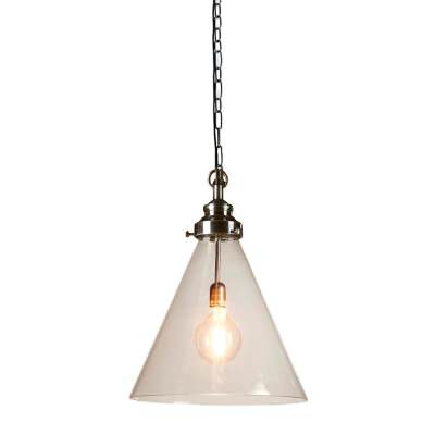 Gadsden Glass Pendant Light, Medium, Antique Silver