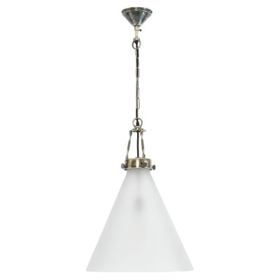 Gadsden Glass Pendant Light, Large, Antique Silver