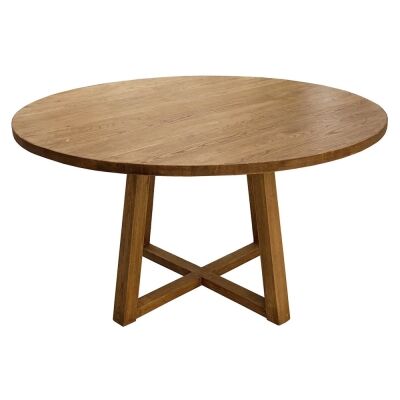 Denver Alora Oak Timber Round Dining Table, 140cm