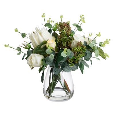 Stella Artificial Protea & Rose Mixed Arrgement in Vase, 40cm