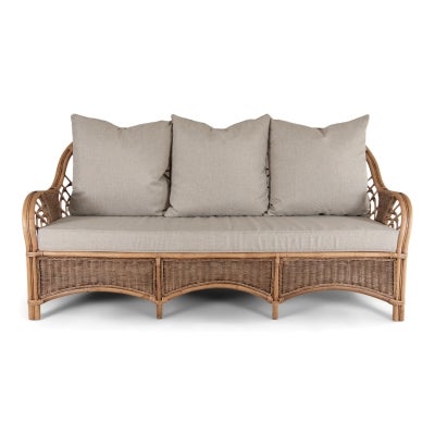 Gisel Rattan Sofa, 3 Seater, Antique Brown