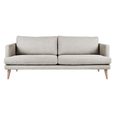 Harper Fabric Sofa, 3 Seater, Light Grey