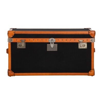 Hampton Vintage Leather and Fabric Blanket Trunk Box