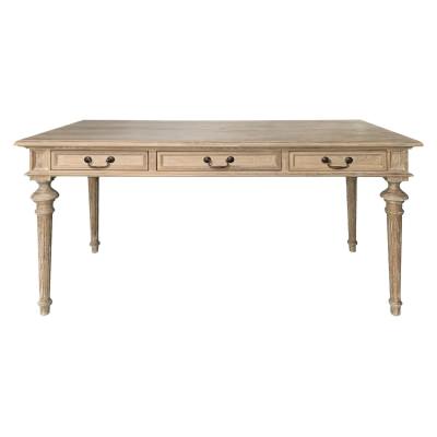 Phillip Scott Oak Timber Writing Desk, 152x75cm, Lime Washed Oak