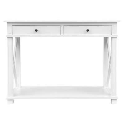 Phyllis Birch Timber 2 Drawer Console Table, 110cm, White