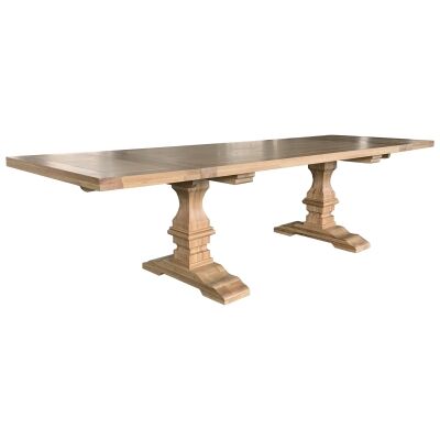 Billings Oak Timber Extendable Dining Table, 200-300cm, Natural Oak