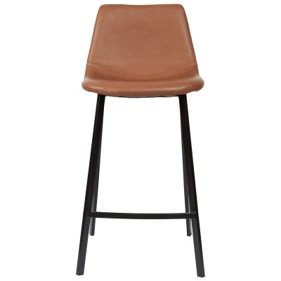 Byrne Faux Leather Counter Stool, Cognac