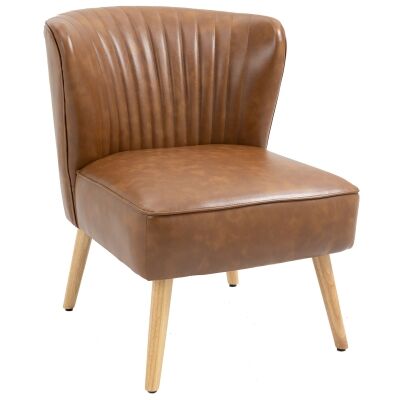 Hugo Faux Leather Lounge Chair, Tan