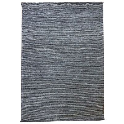 Ridges Handwoven Wool Rug, 280x190cm, Charcoal
