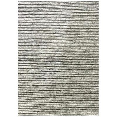 Ridges Handwoven Wool Rug, 280x190cm, Sand
