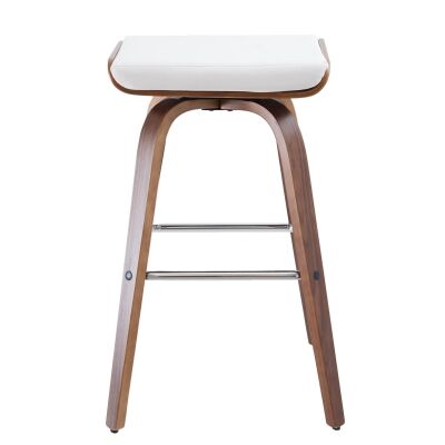 Lucca Timber Bar Stool, Walnut / Off White
