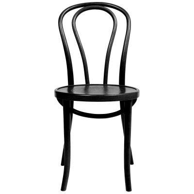 Princess Polish Made Commercial Grade European Beech Timber Dining Chair, Timber Seat, Black